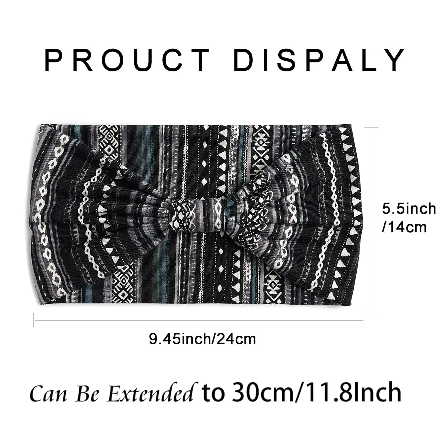 Boho Headbands For Women Wide Head Bands Non Slip Turban Knotted Headwraps African Fashion Sweatbands Workout Bandana Headband Stretchy Scarf Hairband for Women's Hair 6 Pack