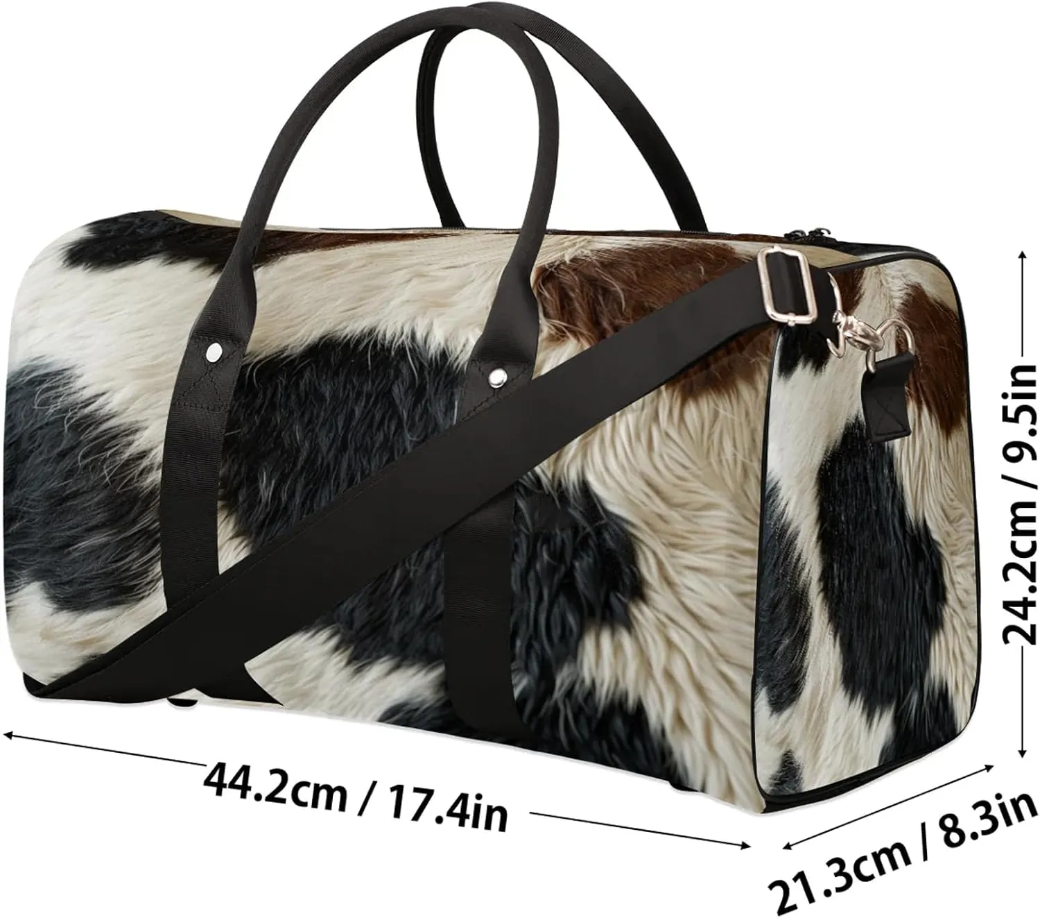 Brown Cow Pattern Travel Bag for Men Women, Gym Duffle Bags for Travel, Carry On Luggage Bag, Weekender Overnight Workout Bags