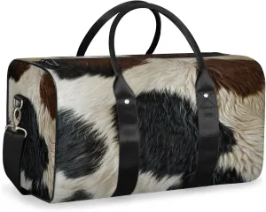 Brown Cow Pattern Travel Bag for Men Women, Gym Duffle Bags for Travel, Carry On Luggage Bag, Weekender Overnight Workout Bags