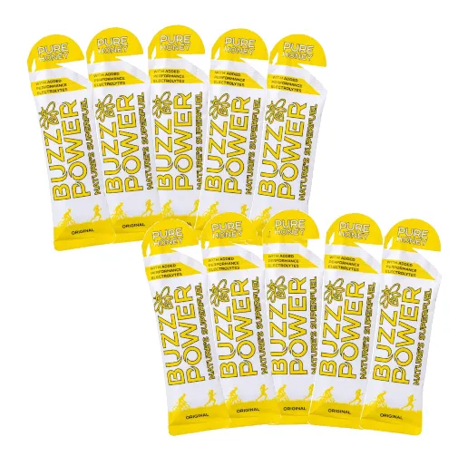 Buzz Power Organic Honey Energy Gel Fuel (Pack of 10)