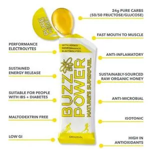 Buzz Power Organic Honey Energy Gel Fuel (Single)