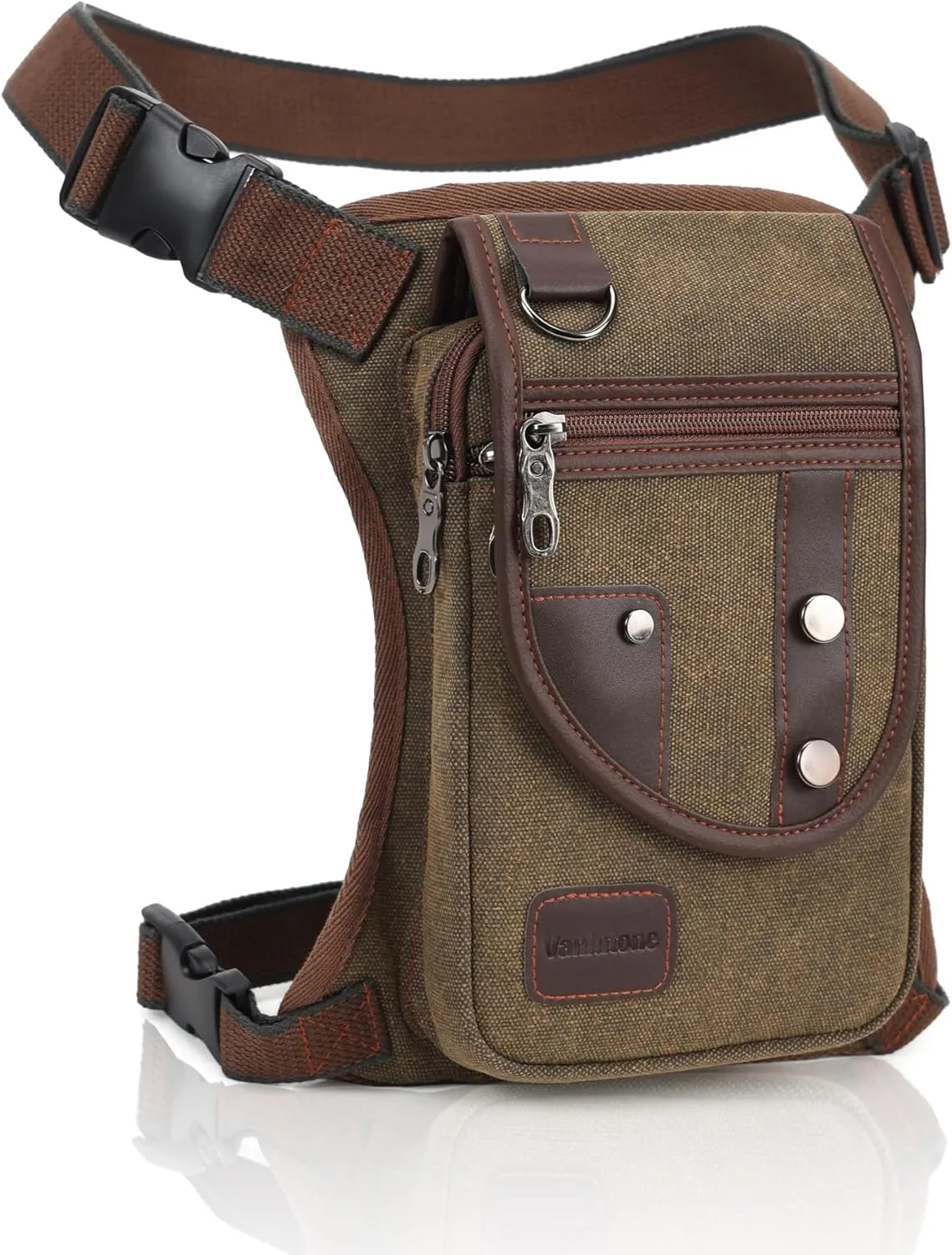 Canvas Drop Leg Bag for Men Women Thigh Fashion Motorcycle Leg Holster Hiking Waist Bag Pouch Military Tactical Fanny Pack Hip Drop Leg Pouch for Men Women Outdoor Brown