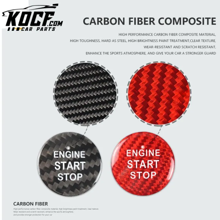 Carbon Fiber Car Interior Accessories Push Start Button Carbon Fiber Engine Button For Chevrolet Corvette 2021 2020
