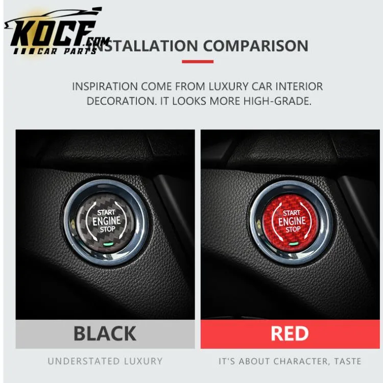 Carbon Fiber Car Interior Accessories Push Start Button Carbon Fiber Engine Button For Chevrolet Corvette 2021 2020