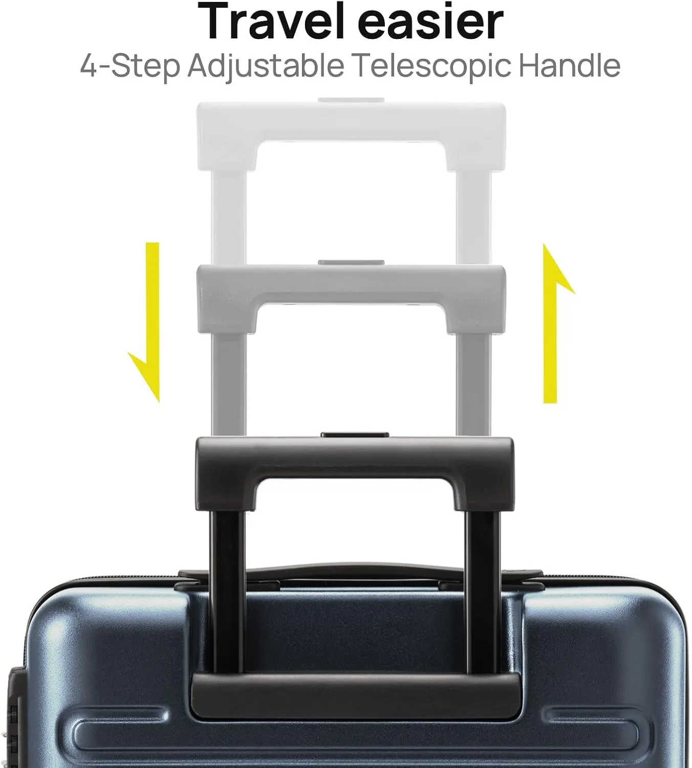 Carry on Luggage 22 X 14 X 9 Airline Approved, 20 Inch Luggage for 3-5 Days Travel, Double Spinner Wheels, 100% Hardshell PC, TSA Lock (Dark gray, Carry-on-38L-20)