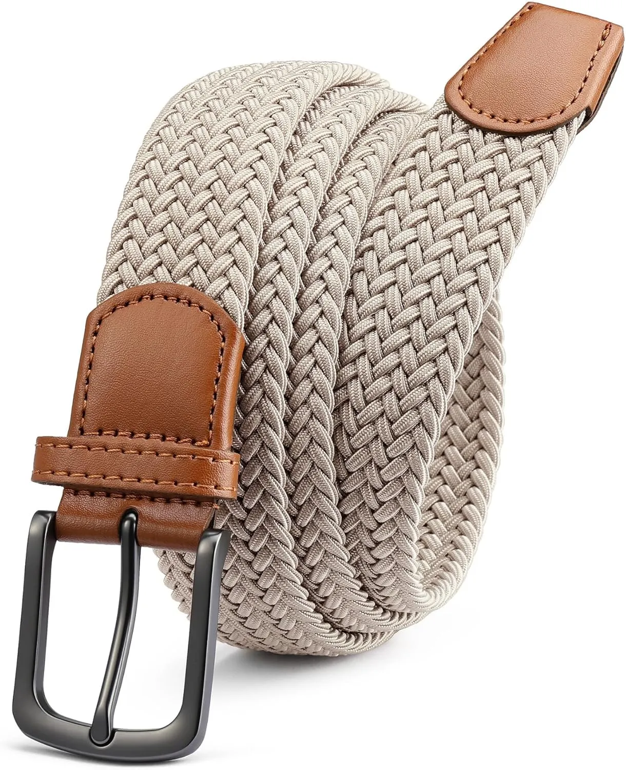 CHAOREN Stretch Belts for Men - Braided Elastic Golf Belt for Men 1 3/8"- Gift for Casual Jeans Shorts
