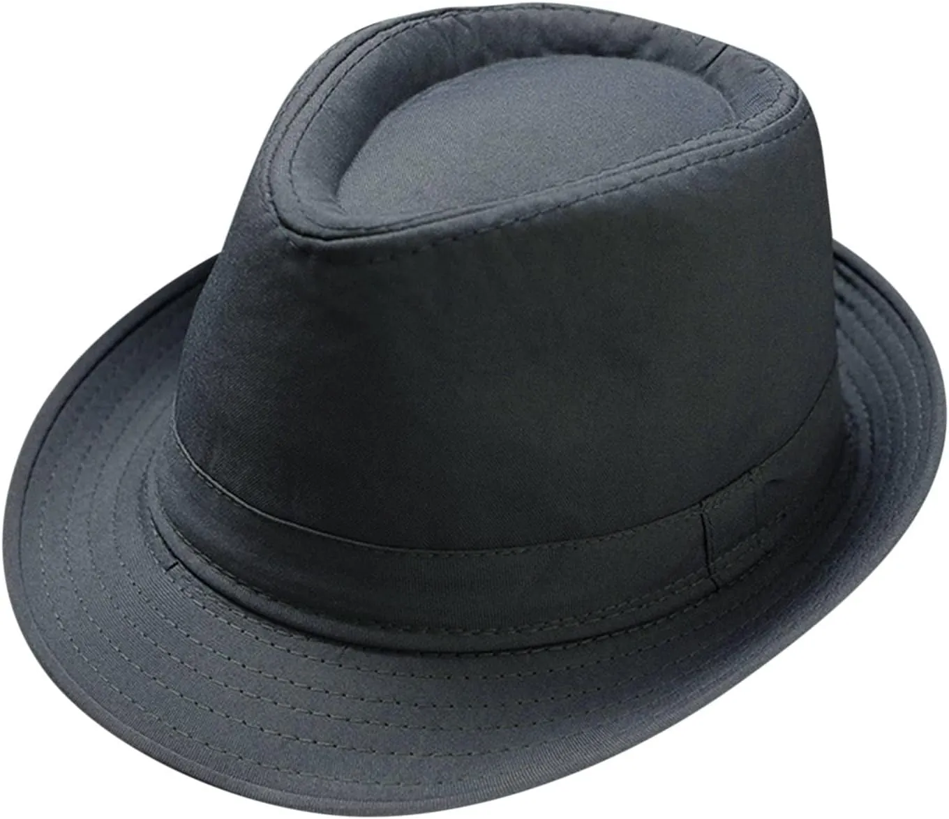 Classic Fedoras Hats Cap for Men Women Short Brim Panama Jazz Hat Costume Accessories,Black