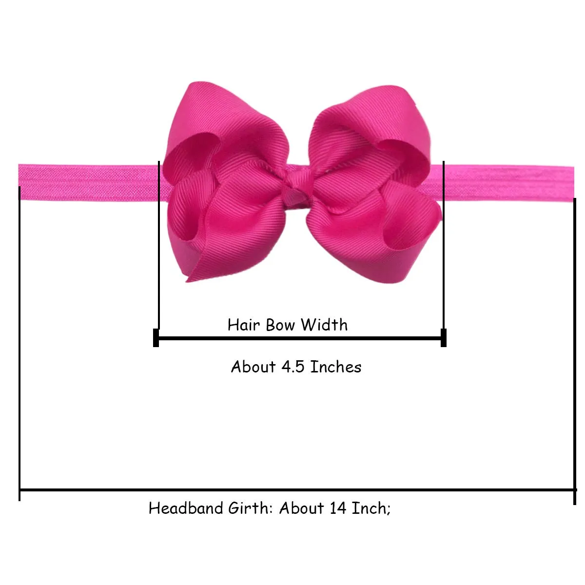 CLLOT Baby Girls Headbands Grosgrain Ribbon 4.5" Hair Bows Headband Big Bow Hair Bands for Toddler Pack of 40