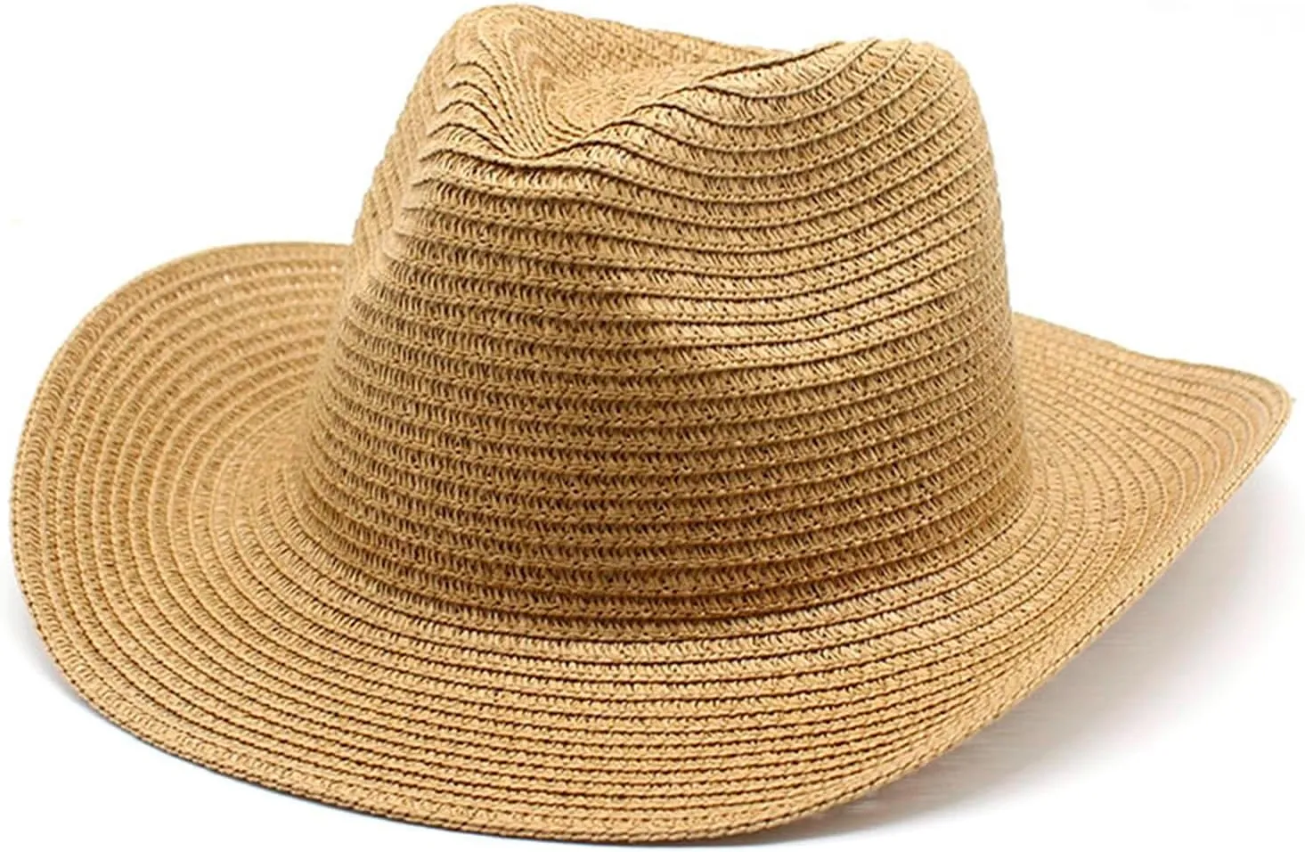 Cowboy Straw Hat for Women and Men Wide Brim Western Beach Panama Sun Hat Shapeable Trendy Fedora Cowgirl Hats