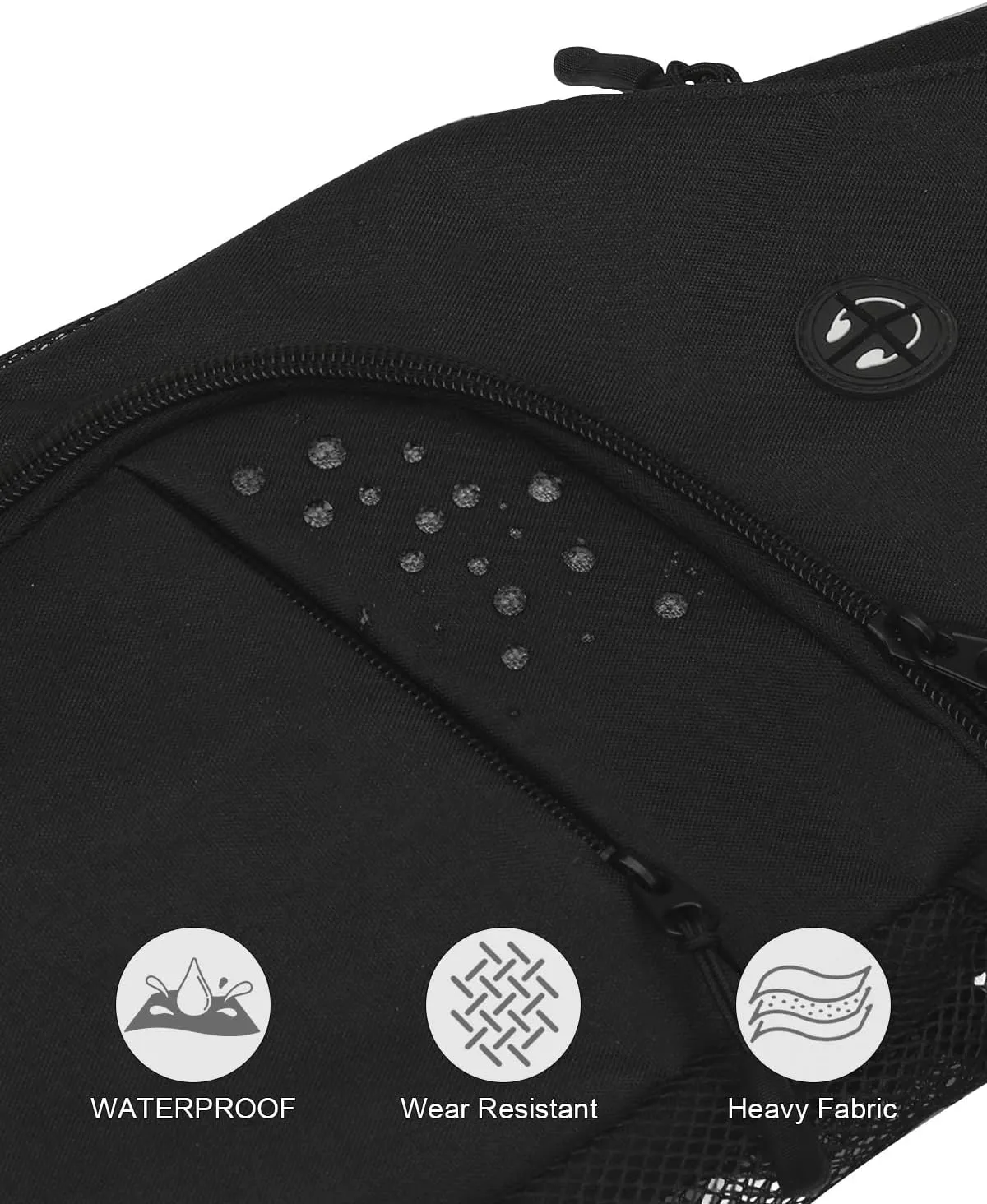Crossbody Bags for Women Man Waterproof Sling Bag Backpack Trendy Casual Cross Body Bag with Convertible Shoulder Strap Chest Bag for Camping Hiking Travel Essentials (Black, Medium)