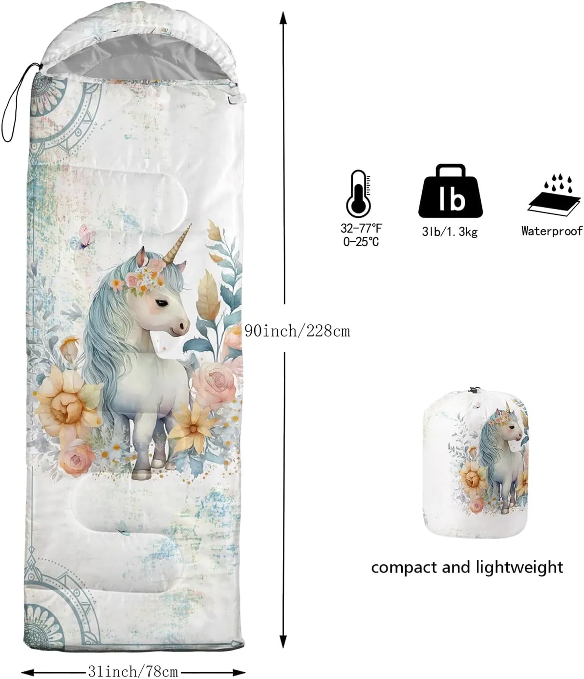 CVHOUSE Camping Sleeping Bags,3 Season Warm & Cool Weather,Lightweight,Waterproof Sleeping Bags for Adults & Kids,Traveling,and Outdoors,Camping Gear Equipment