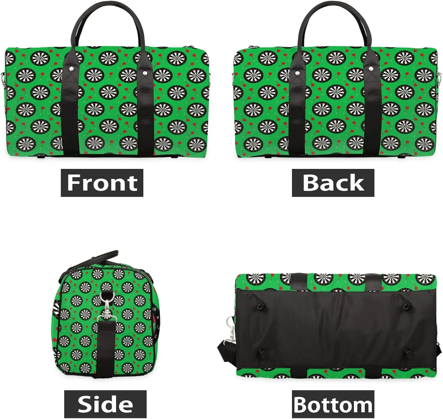 Dart Board Travel Duffle Bag, Weekender Bags for Women Men Green Carry on Overnight Bag Waterproof Gym Bags, Hospital Bag for Labor and Delivery