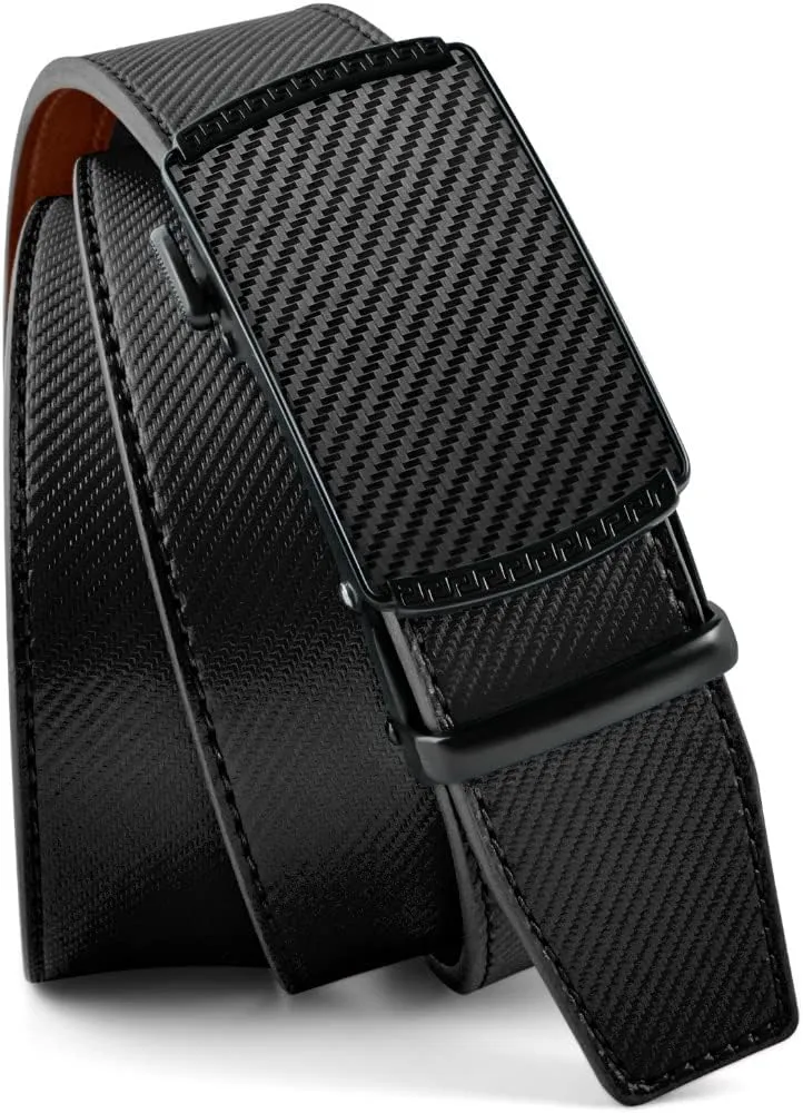 DOOPAI Belt Men, Ratchet Belt Dress Adjustable 1 3/8" Genuine Leather Designer Belt, Size Length Can be Cut, with Gift Box