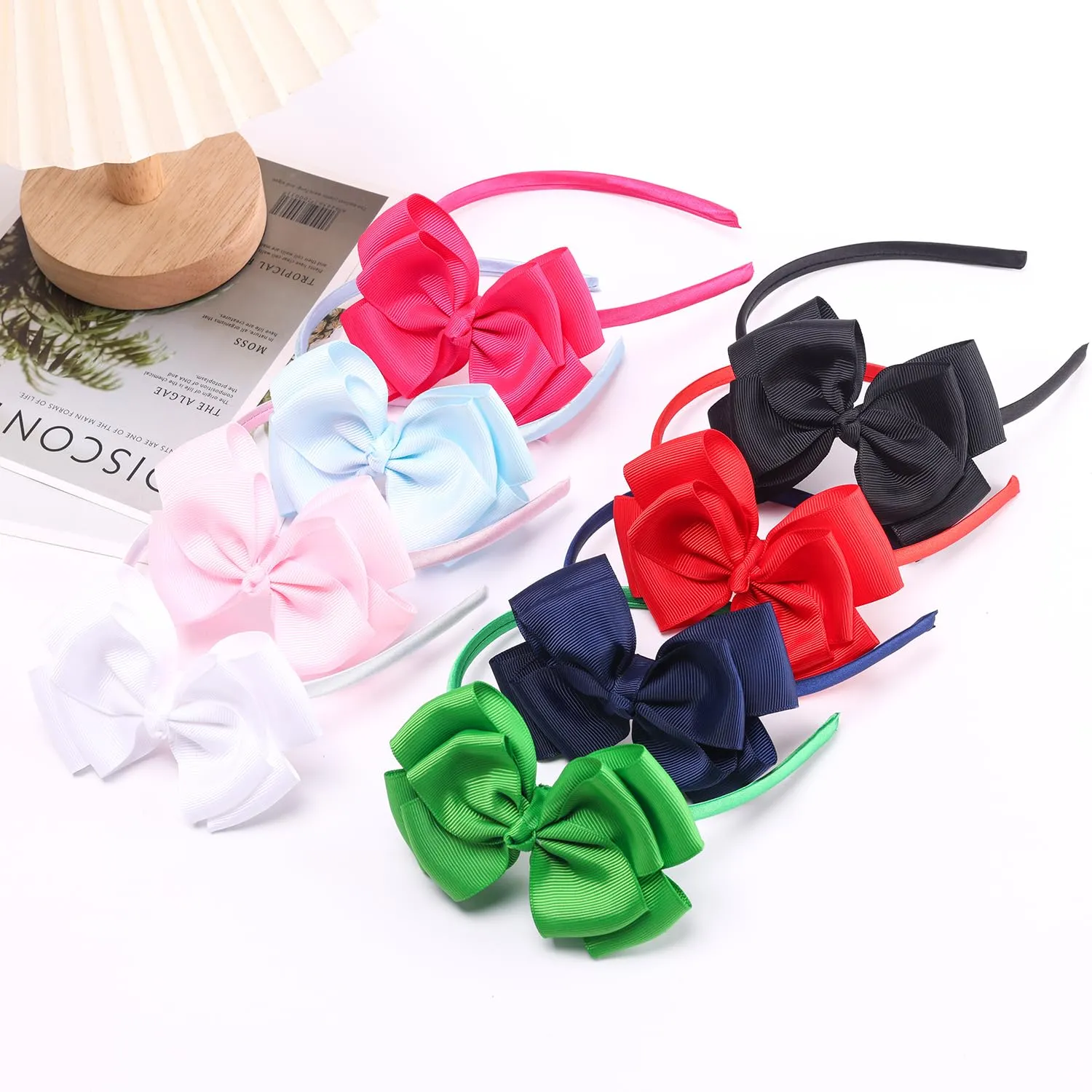 Double-Layered Cute Bow Headbands for Girls & Toddlers  Multicolor, Stylish & ComfortableBlack