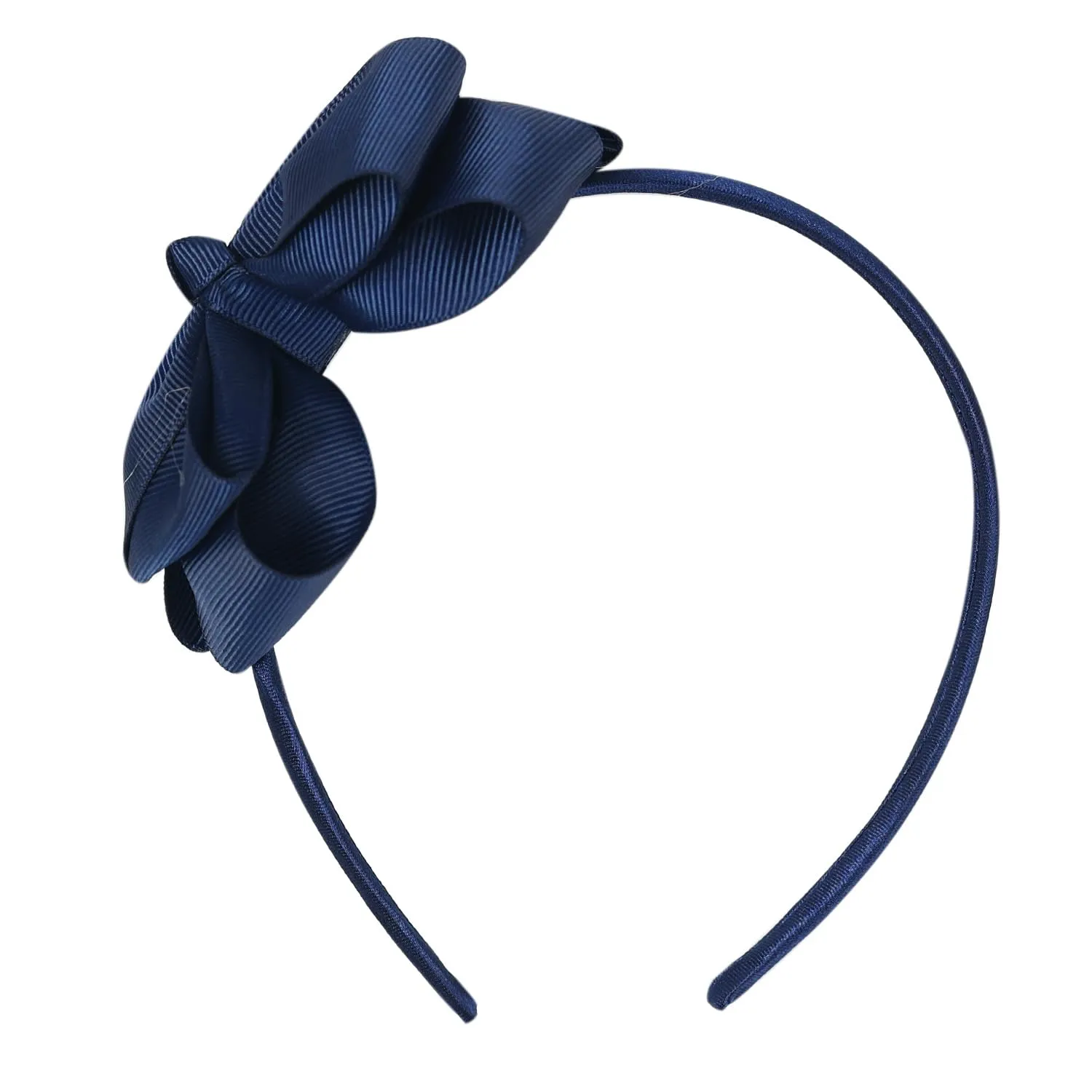 Double-Layered Cute Bow Headbands for Girls & Toddlers  Multicolor, Stylish & ComfortableNavy Blue
