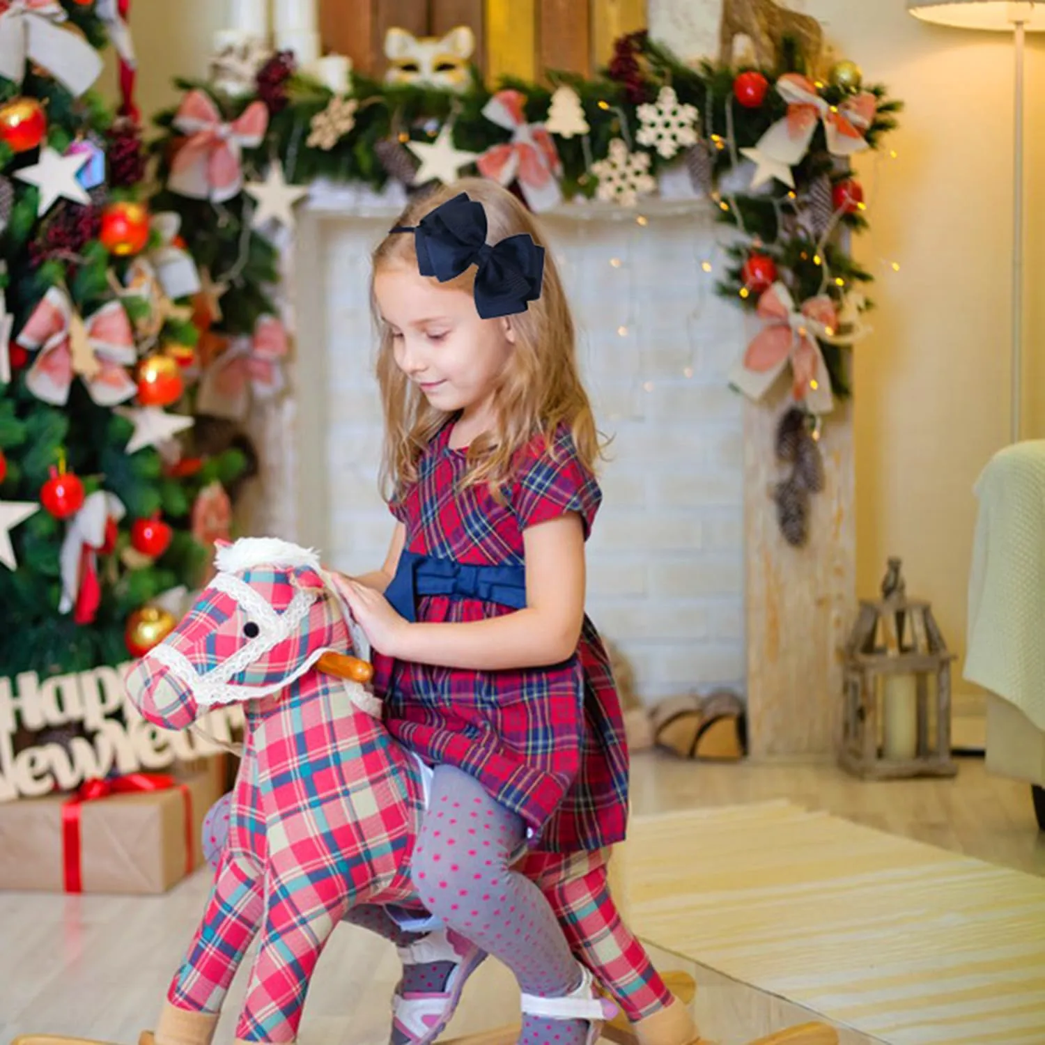 Double-Layered Cute Bow Headbands for Girls & Toddlers  Multicolor, Stylish & ComfortableNavy Blue