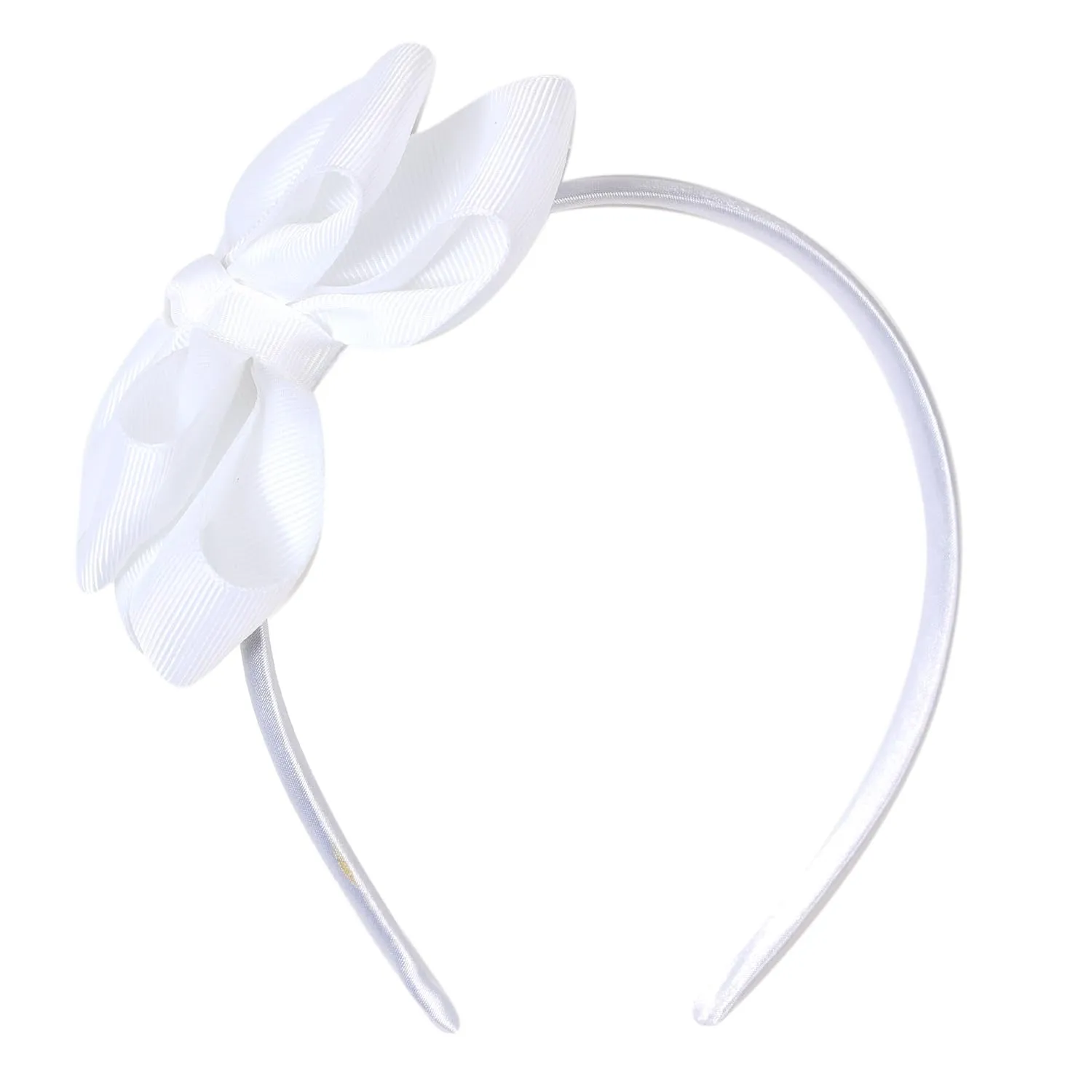 Double-Layered Cute Bow Headbands for Girls & Toddlers  Multicolor, Stylish & ComfortableWhite