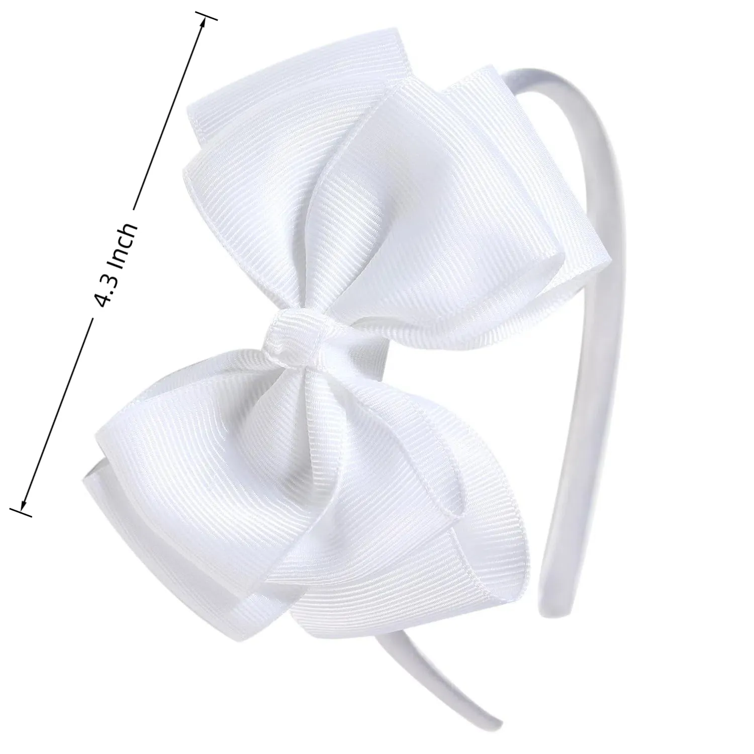 Double-Layered Cute Bow Headbands for Girls & Toddlers  Multicolor, Stylish & ComfortableWhite