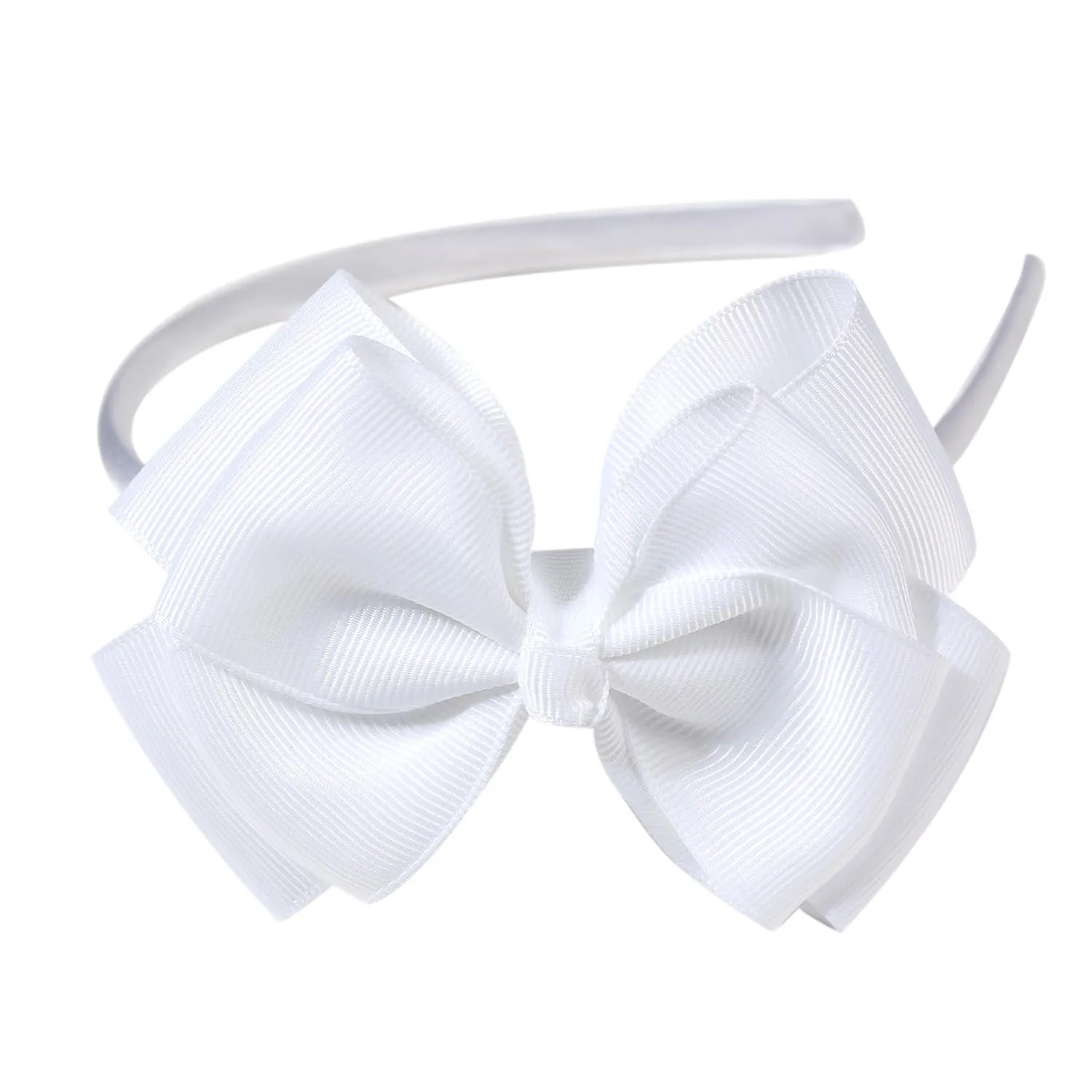 Double-Layered Cute Bow Headbands for Girls & Toddlers  Multicolor, Stylish & ComfortableWhite