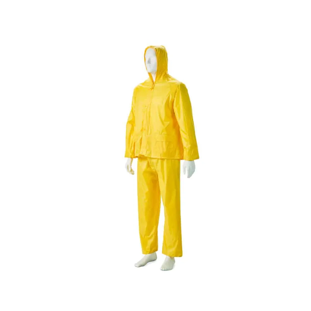 DROMEX YELLOW RUBBERIZED RAIN SUIT SIZE LARGE