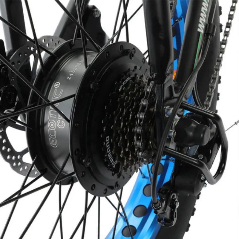 Ecotric Fat Tire Folding Electric Bike with LCD Display, 48V/12.5Ah, 500W - Black/Blue