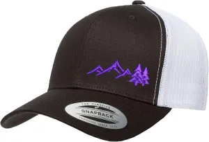 Embroidered Outdoors Mountain Trucker Snapback Cap Mesh Back Men and Women
