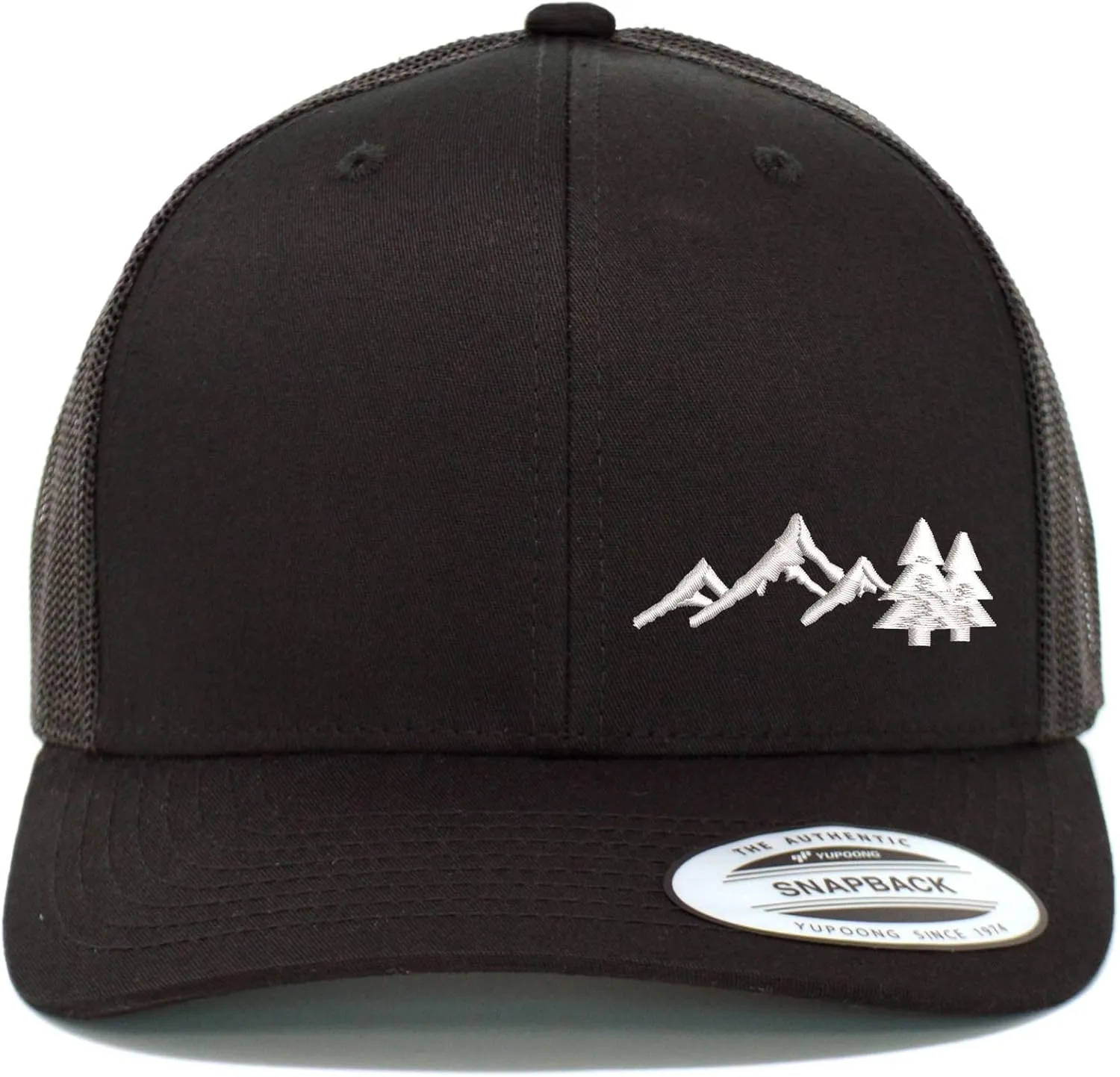 Embroidered Outdoors Mountain Trucker Snapback Cap Mesh Back Men and Women