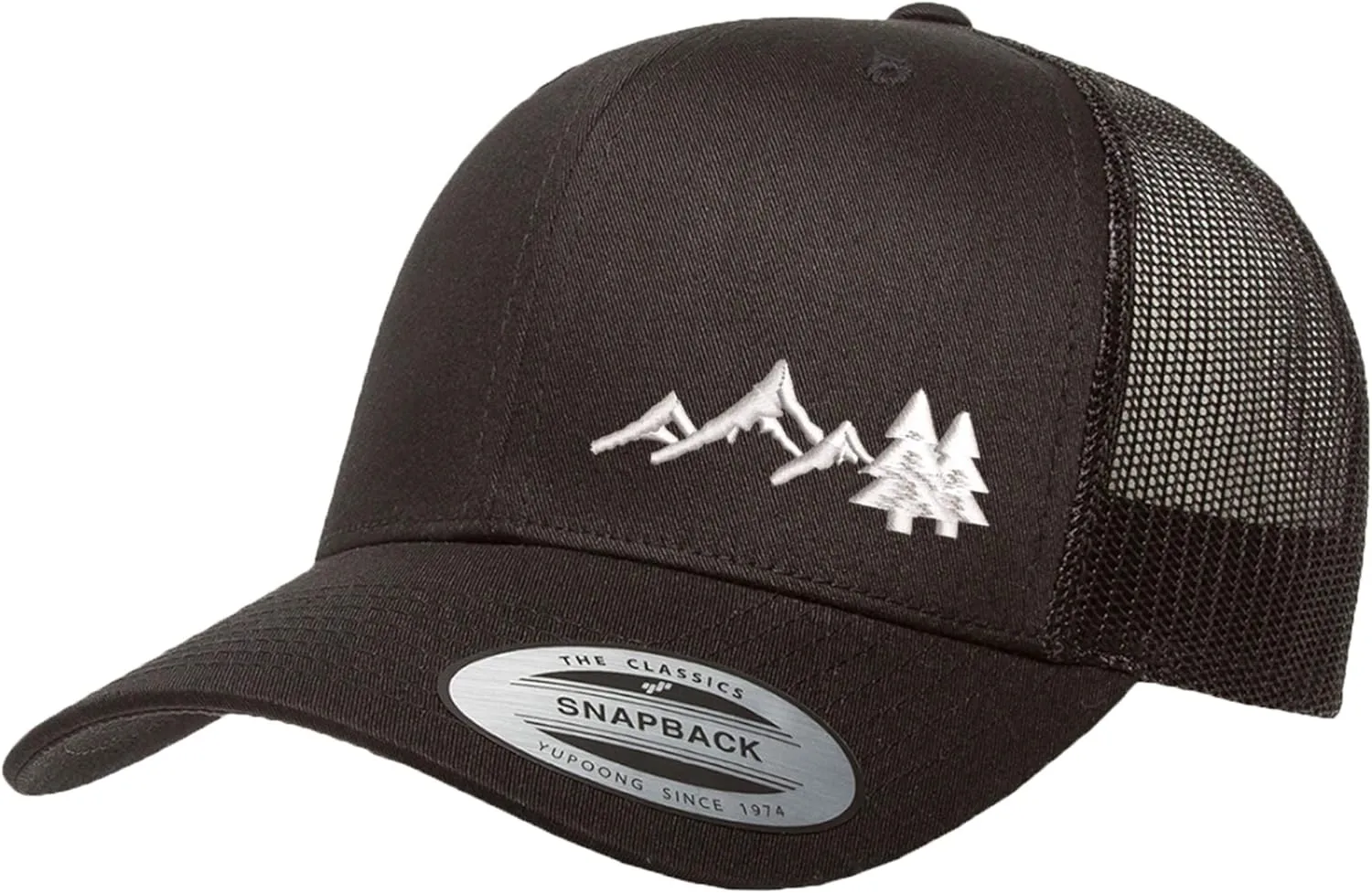 Embroidered Outdoors Mountain Trucker Snapback Cap Mesh Back Men and Women