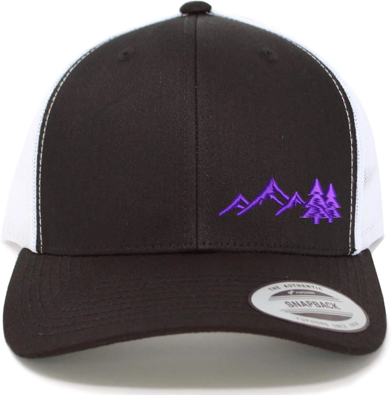 Embroidered Outdoors Mountain Trucker Snapback Cap Mesh Back Men and Women