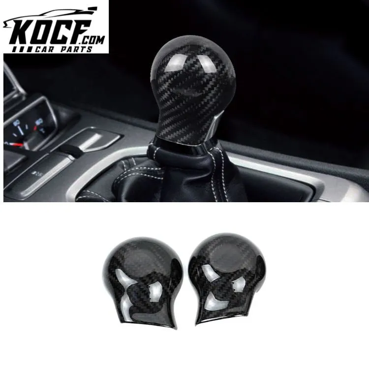 Es Car Interior Accessories Carbon Fiber Gear Shift Knob Cover For Chevrolet Camaro Carbon Fiber Car Interior Trim