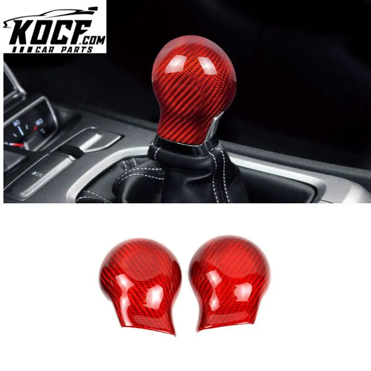 Es Car Interior Accessories Carbon Fiber Gear Shift Knob Cover For Chevrolet Camaro Carbon Fiber Car Interior Trim
