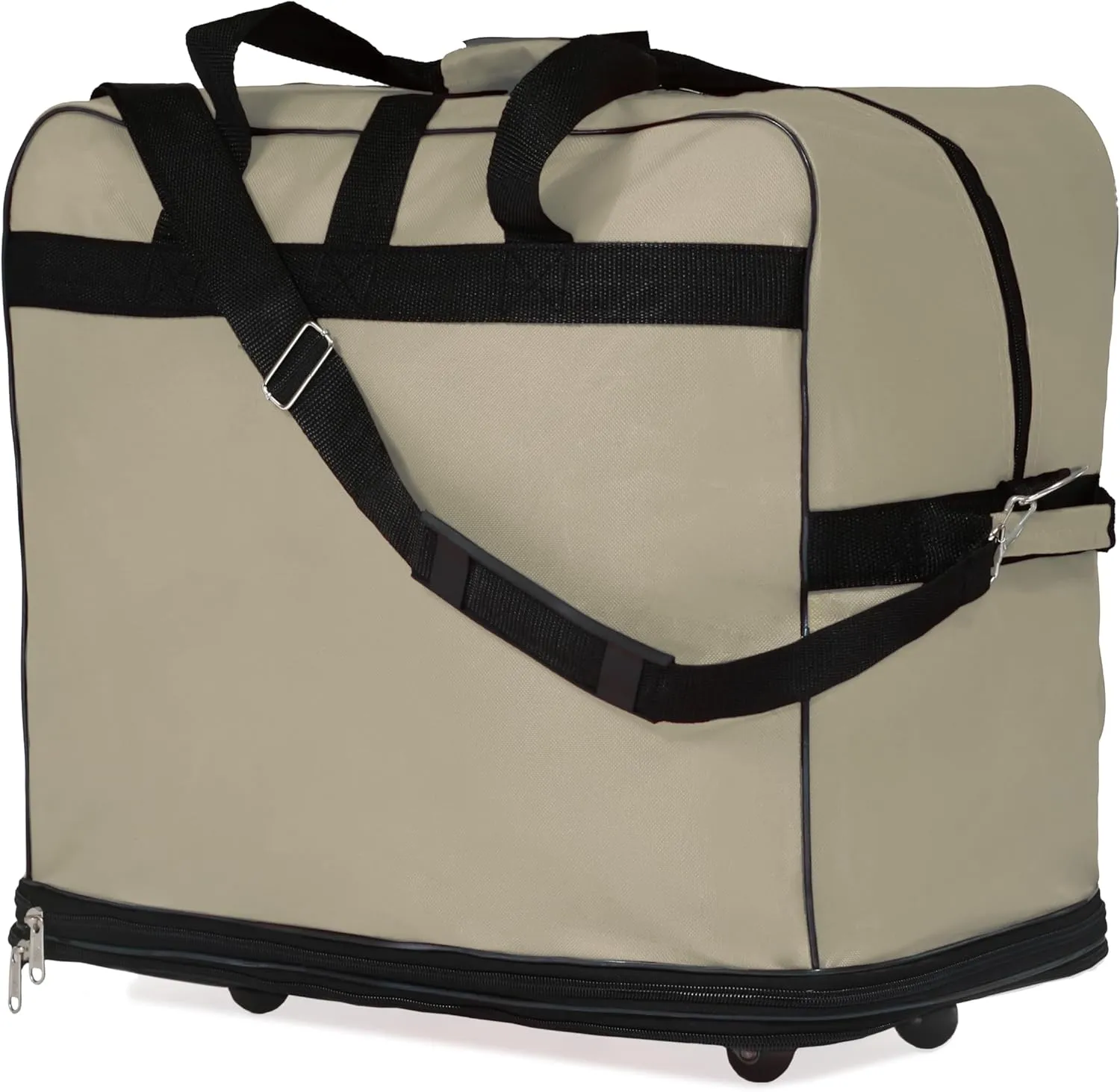 Expandable Lightweight Duffle Bag (40"") Rolling wheeled Spinner Suitcase Luggage for Travel and Storage - (Pack of 2) (Khaki), NAVBL2PK40