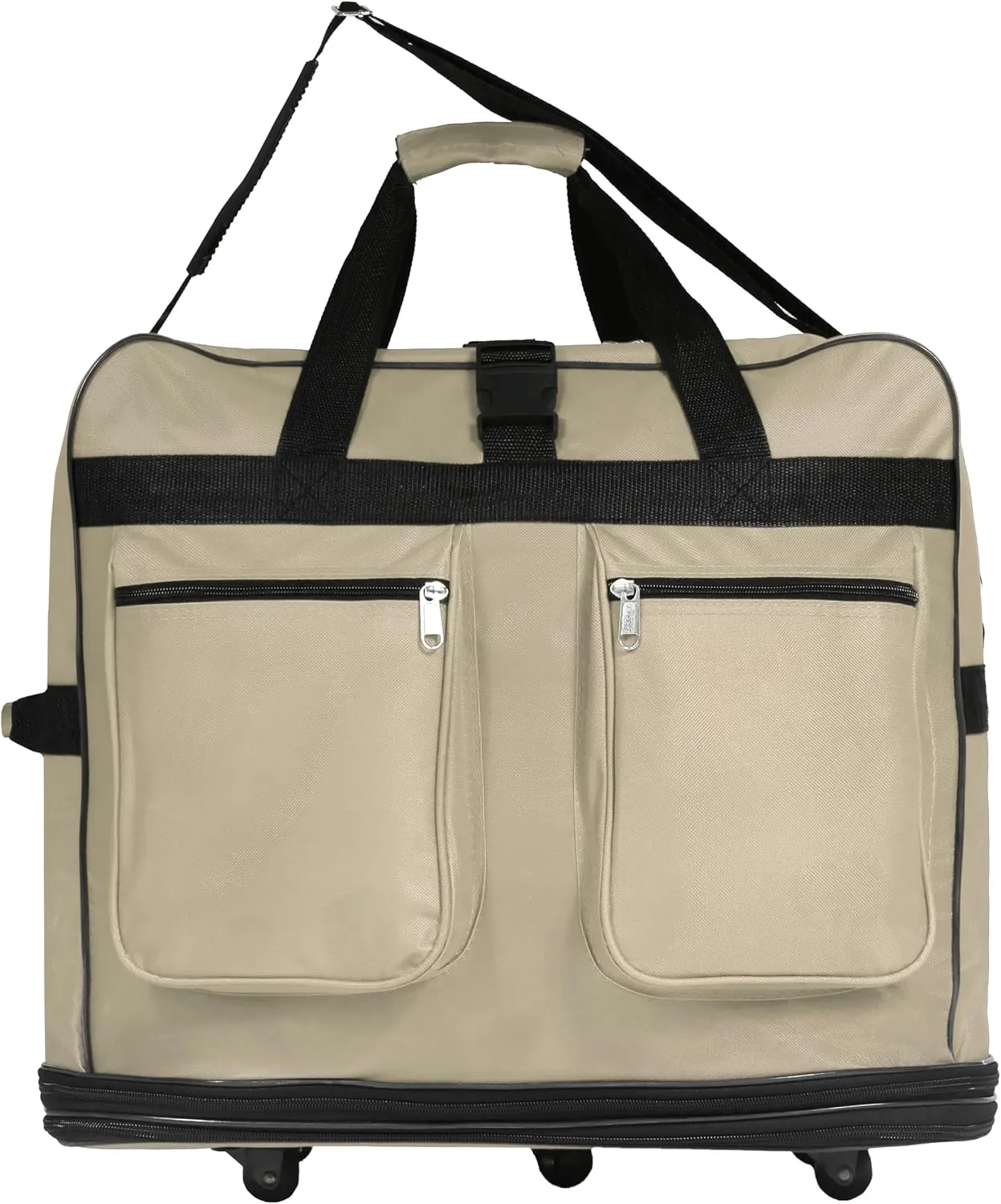 Expandable Lightweight Duffle Bag (40"") Rolling wheeled Spinner Suitcase Luggage for Travel and Storage - (Pack of 2) (Khaki), NAVBL2PK40