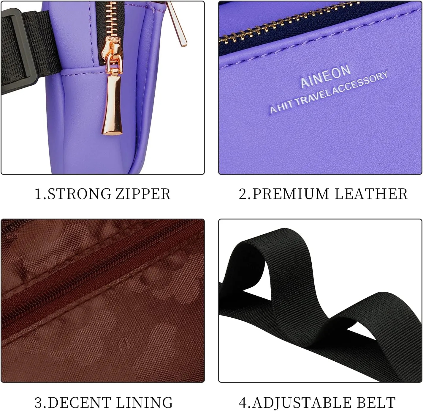 Fanny Packs for Women Fashion Leather Fanny Pack for Men Girls Boys, Plus Size Waist Pack Belt Bag with Adjustable Strap Waterproof Cute Bum Hip Bags for Travel Disney Hiking Running Cycling Shopping