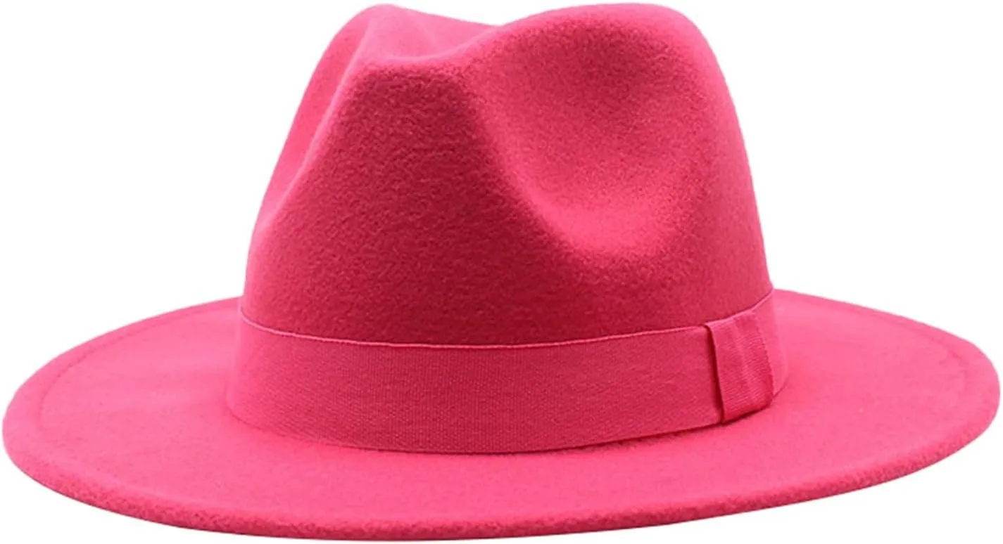Fedora Hats for Men Women Hat Wide Brim Panama Hat with Belt Buckle Wide Brim Fedora Hats for Men