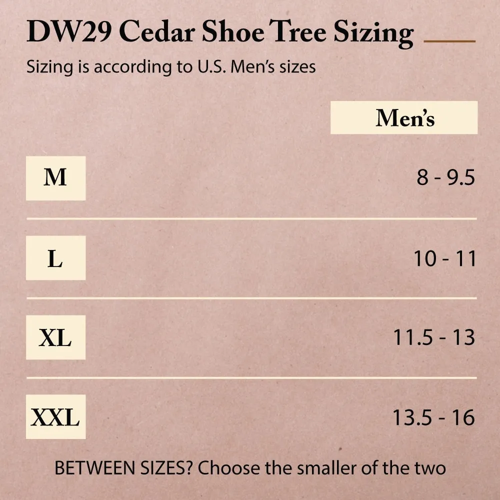 FootFitter Cedar Shoe Trees for Men, Wide Heel Split Toe, Aromatic Cedar Boot Tree - DW29, 2-Pack
