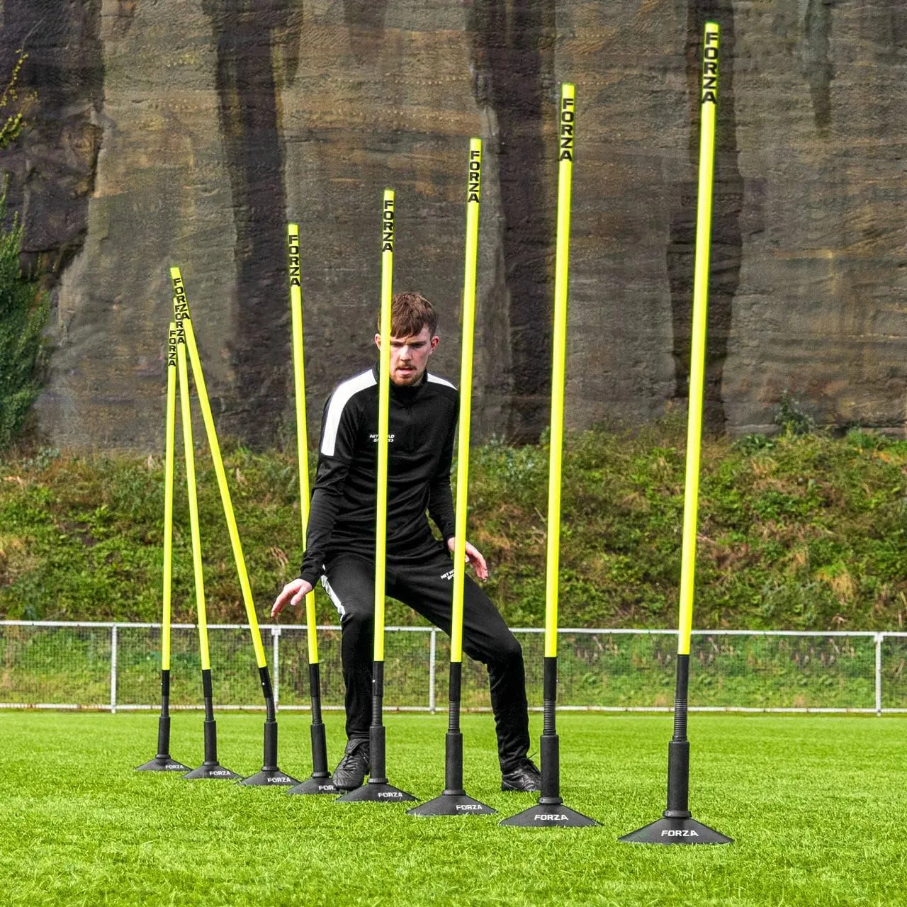 FORZA Pro Adjustable Hurdle Set | Speed & Agility Training with Rubber Bases or Ground Spikes for Extra Stability [4ft or 5ft]