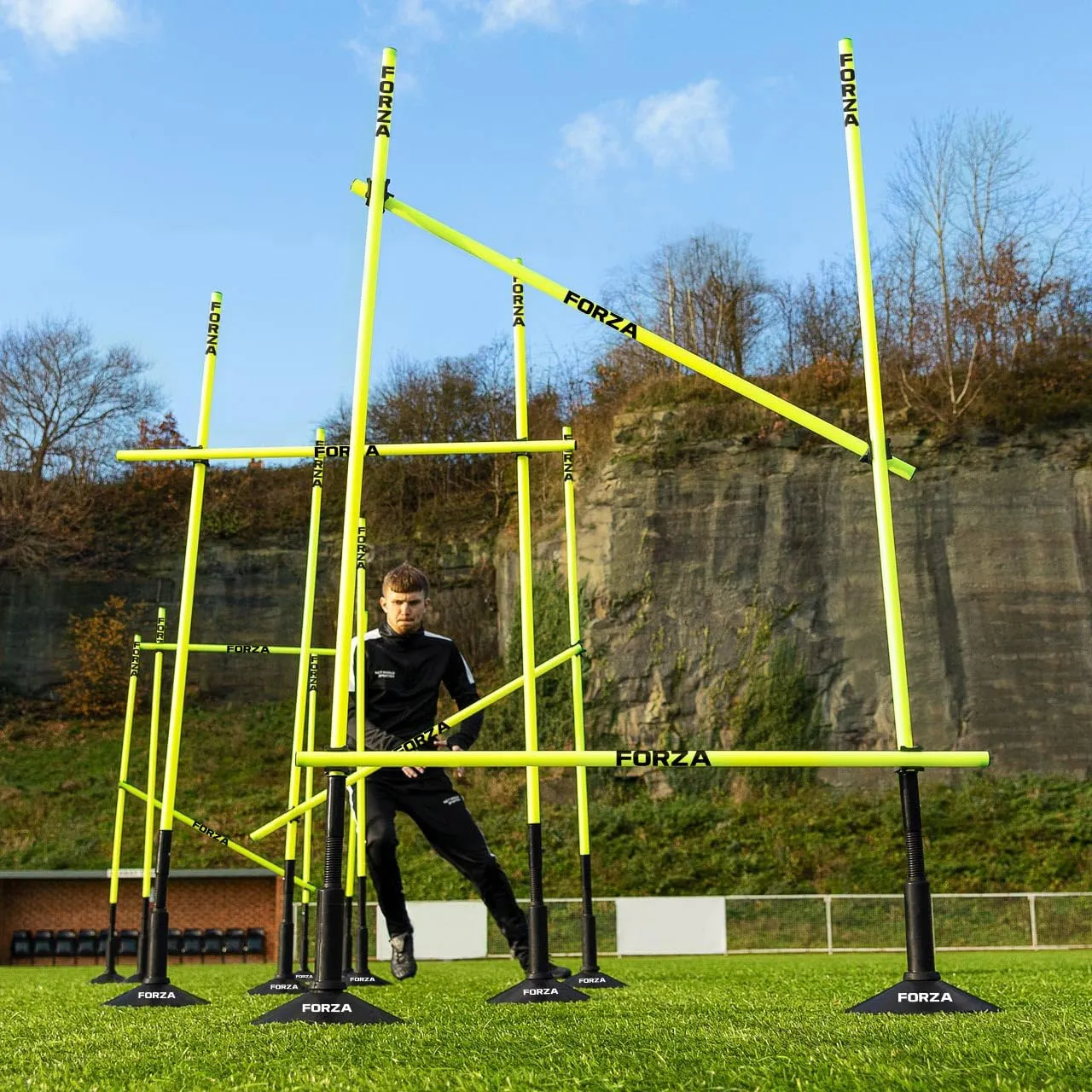 FORZA Pro Adjustable Hurdle Set | Speed & Agility Training with Rubber Bases or Ground Spikes for Extra Stability [4ft or 5ft]