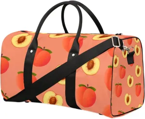 Fruit Peach Foldable Lightweight Duffle Bag for Travel - Waterproof Carry On Bags for Airplanes, Travel Duffel Bags for Gym, Weekend