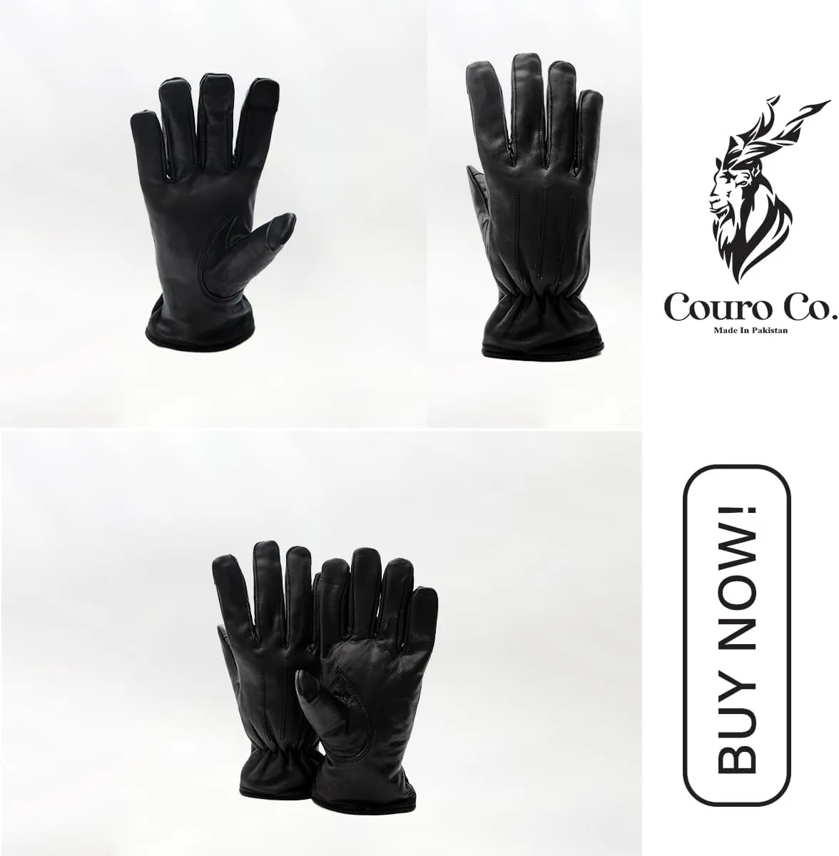 Genuine Cowhide Leather Driver Gloves - Touch Screen, Winter Warm Gloves for Driving, Cycling, Motorcycling