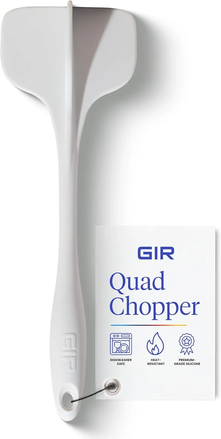 GIR: Get It Right Premium Silicone Quad Meat Chopper - Non-Stick Heat Resistant Potato Mashers and Hamburger Chopper - Ultimate - 12 IN, White