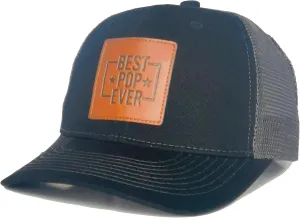 Grandpa Hats,Worlds Best Pop Ever Trucker Hat for Dad Papa Leather Patch Baseball Caps