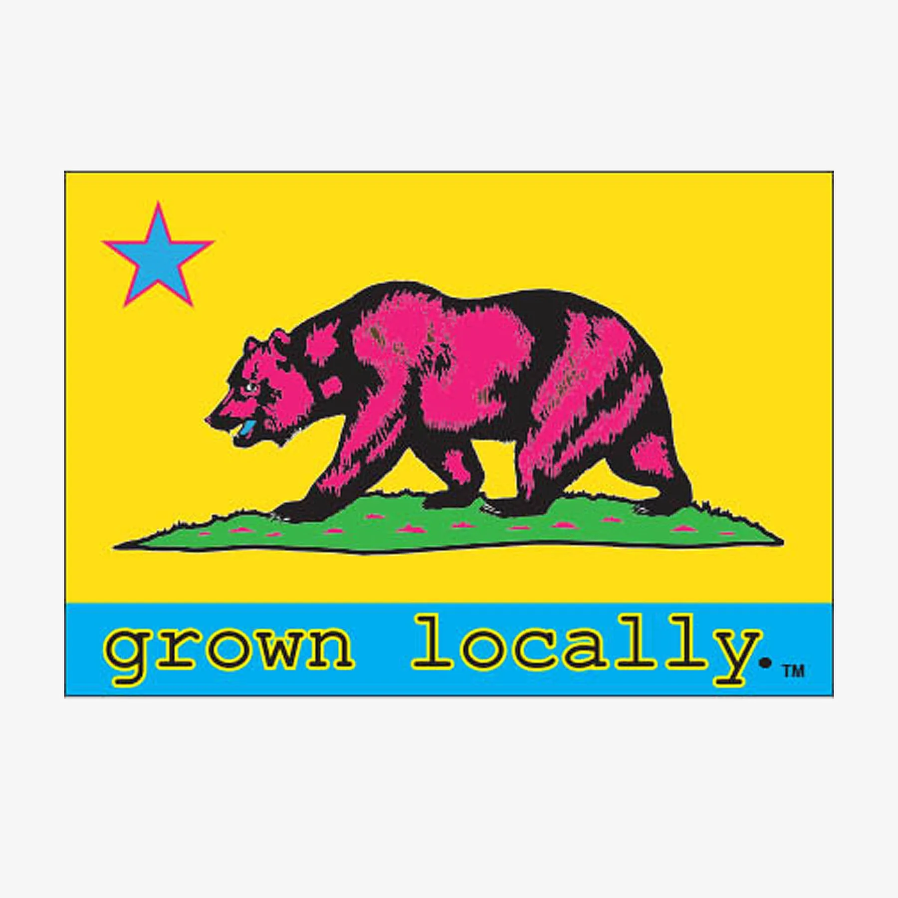 Grown Locally California Flag Sticker