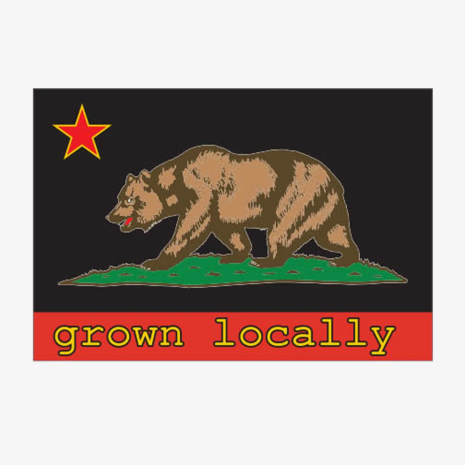 Grown Locally California Flag Sticker