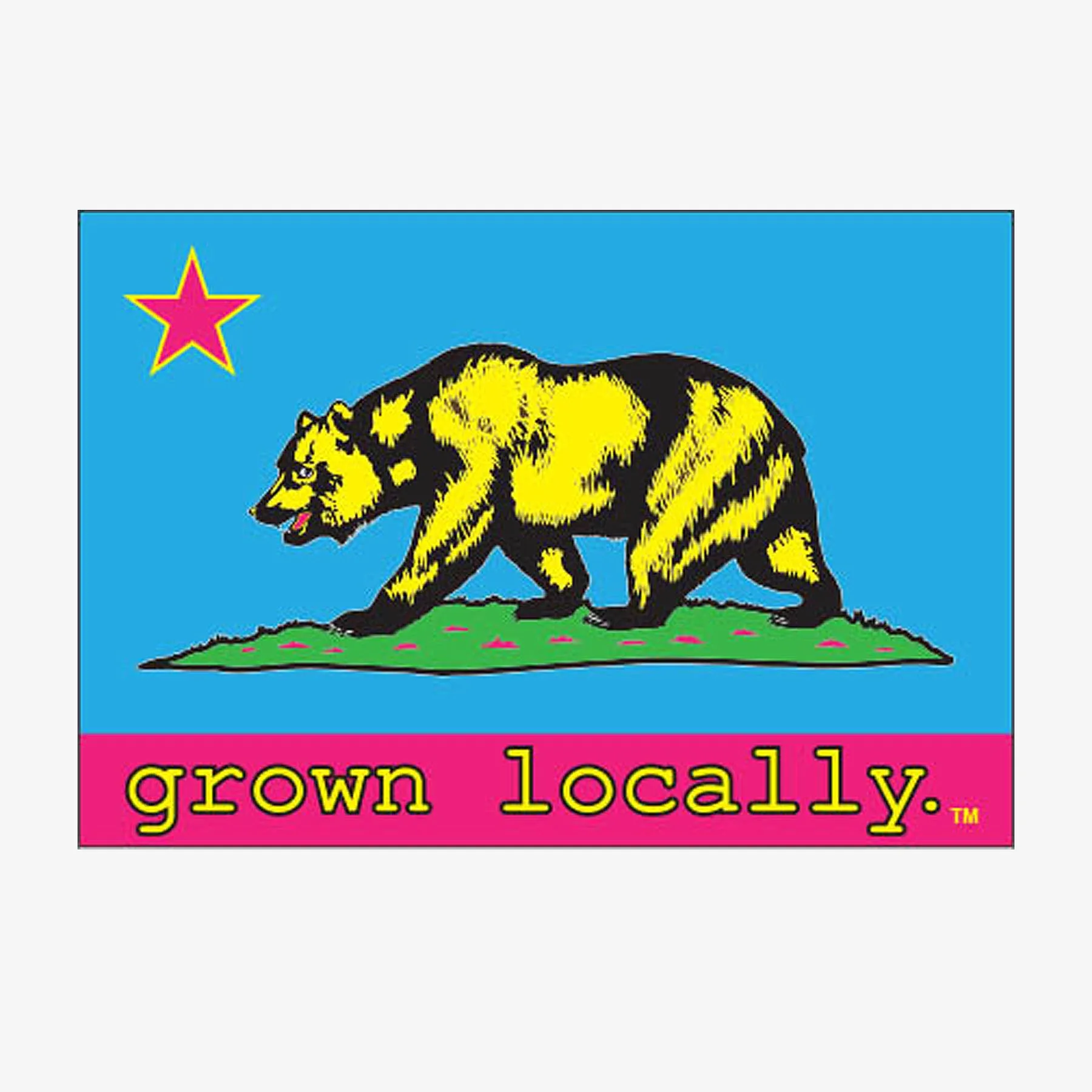 Grown Locally California Flag Sticker