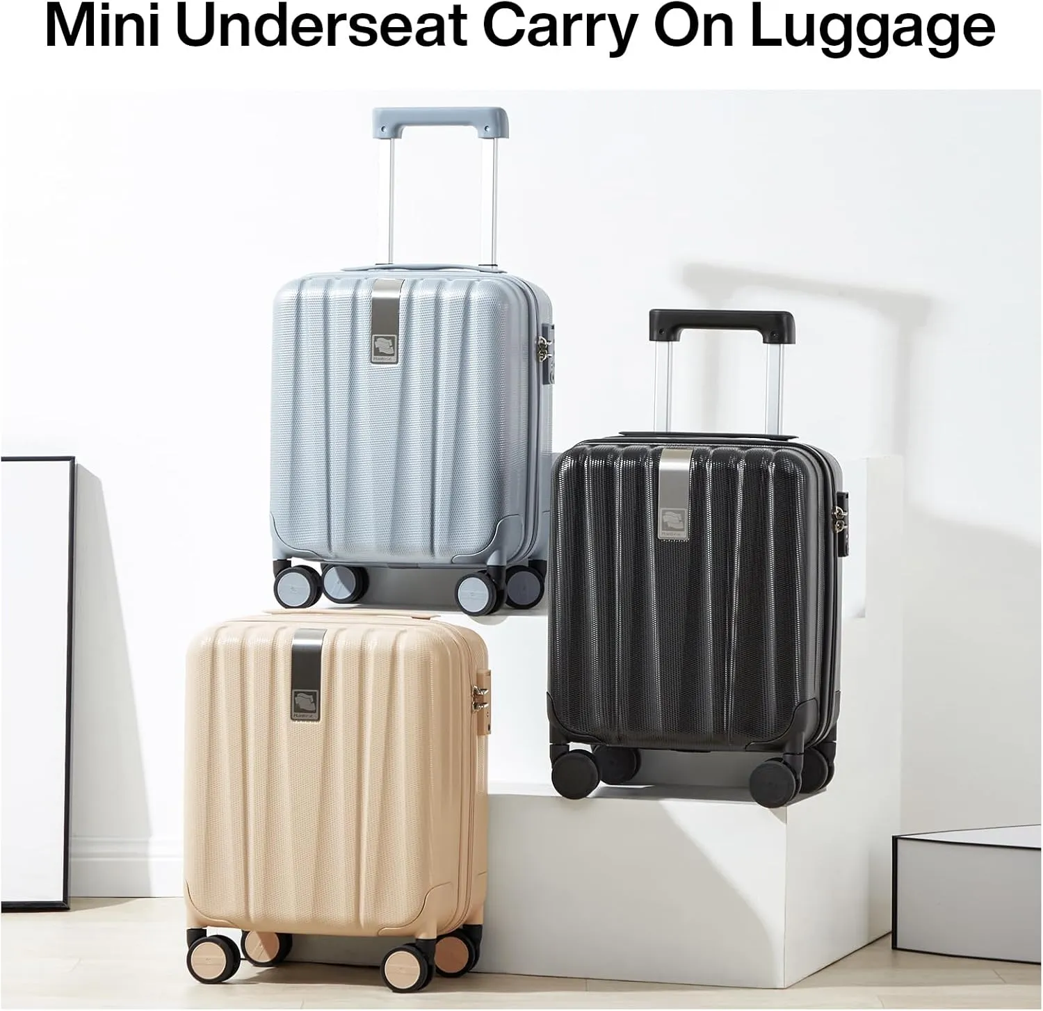 Hanke 14 Inch Underseat Carry On Luggage with Wheels Hard Shell Suitcases Carry On Bag Lightweight Small Mini Suitcase Travel Luggage for Travel Christmas Gifts for BirthdayCuba Sand