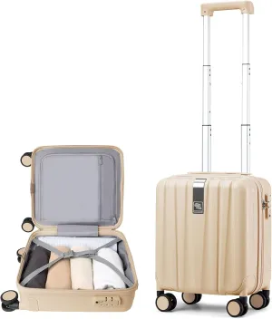 Hanke 14 Inch Underseat Carry On Luggage with Wheels Hard Shell Suitcases Carry On Bag Lightweight Small Mini Suitcase Travel Luggage for Travel Christmas Gifts for BirthdayCuba Sand