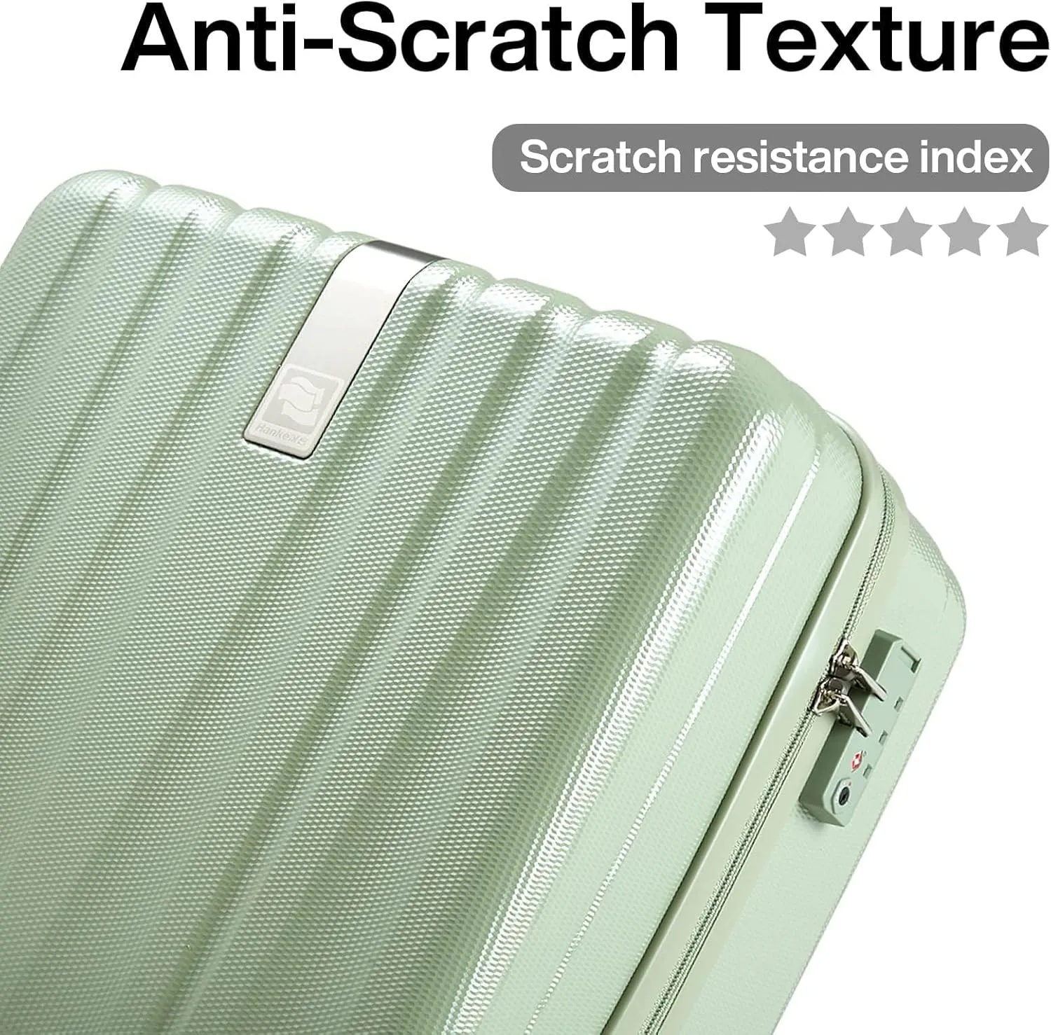 Hanke 14 Inch Underseat Carry On Luggage with Wheels Hard Shell Suitcases Carry On Bag Lightweight Small Mini Suitcase Travel Luggage for TravelBamboo Green