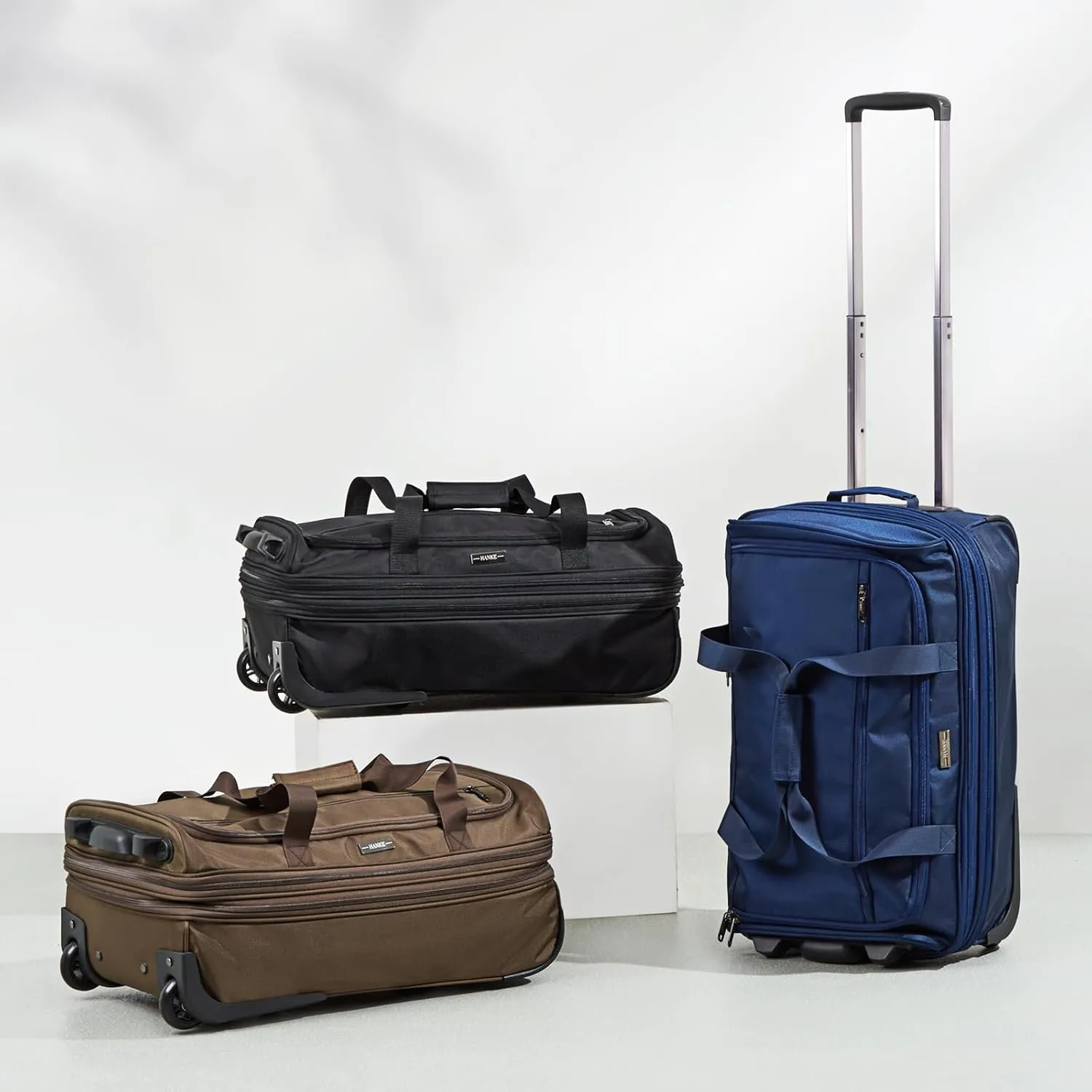 Hanke 20 Inch Expandable Carry On Luggage Suitcases with Wheels Foldable Duffle Bag for Travel Carry On suitcase Weekend Bag for Women MenCoffee
