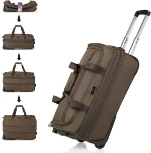 Hanke 20 Inch Expandable Carry On Luggage Suitcases with Wheels Foldable Duffle Bag for Travel Carry On suitcase Weekend Bag for Women MenCoffee